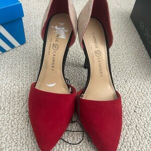 Chinese Laundry Red and Tan Heels